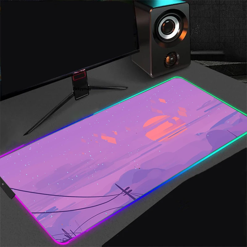 sailor moon landscape anime rgb gaming mouse pad led laptop keyboard mouse mat anti slip cs go lol mousepad xxl rubber 900400 free global shipping
