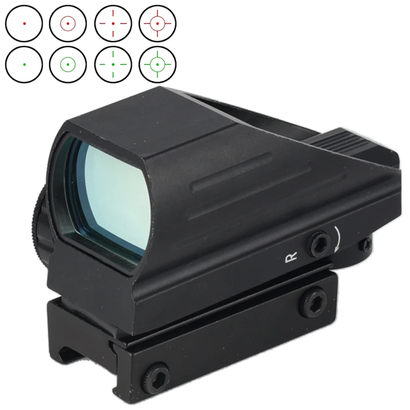 

HD103 Tactical Reflex Red Green Laser 4 Reticle Holographic Projected Dot Sight Scope Airgun Sight Hunting 20mm Rail Mount AK