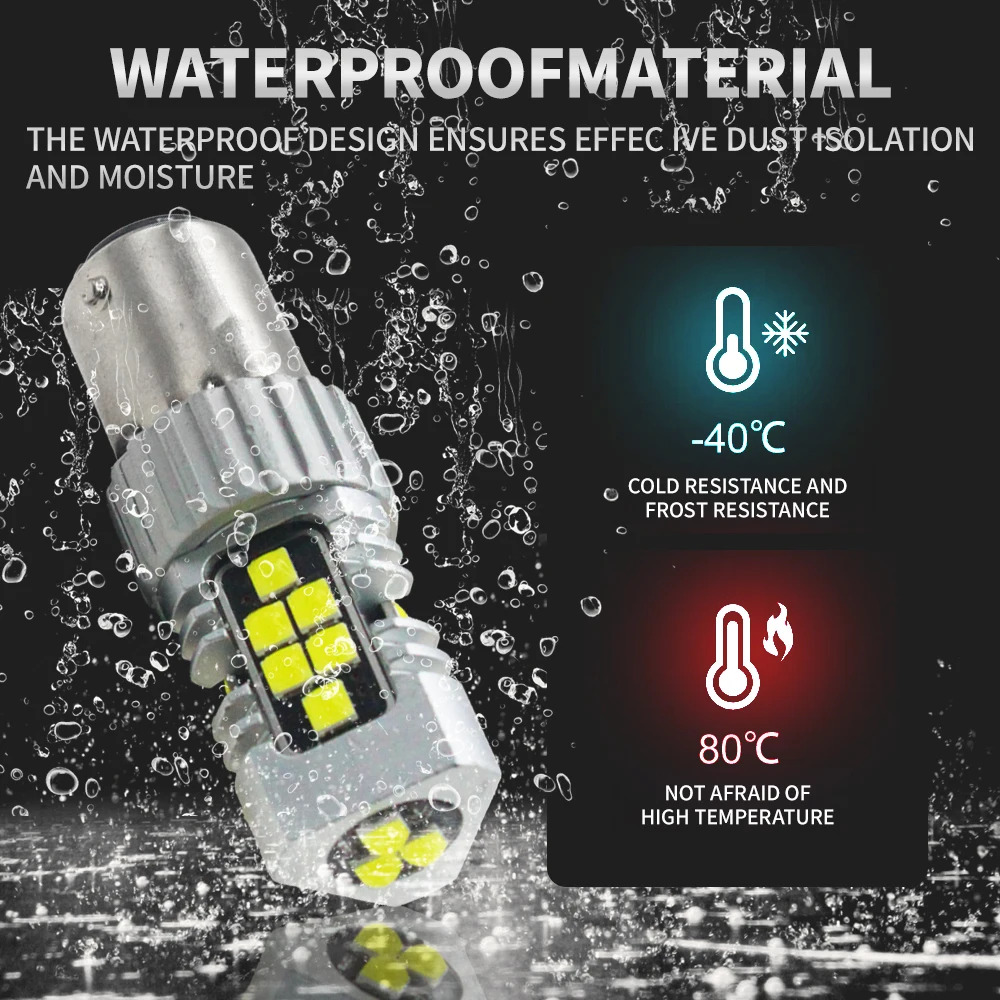 Комплект Из 2 Автомобильных Сигнальных Ламп Canbus 1156 P21W BA15S 3030 21SMD Задний Фонарь