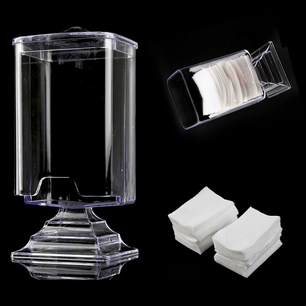 

1pc Empty Nail Removal Cotton Box Transparent Makeup Cotton Pad Box Nail Art Gel Polish Remover Paper Storage Manicure Tools