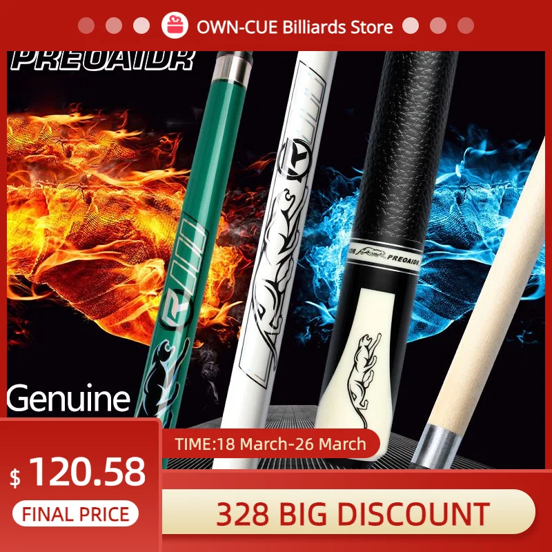 

Новый бильярдный кий Preoaidr RS 10,5/11,5/13 мм наконечник 4 шт. в 1 технология кленовый вал соединение Uni-loc кожаная обмотка бильярдный кий