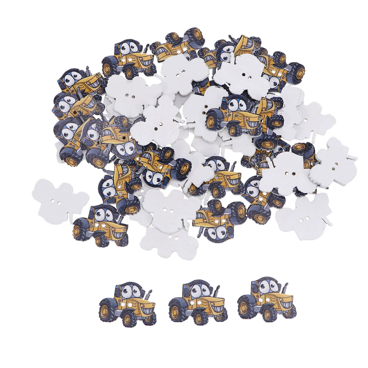 

Buttons Button Wooden Wood Sewing Car Diy Kids Cartoon Christmas Craft Decorative Scrapbooking Shaped Holes Crafts Assorted