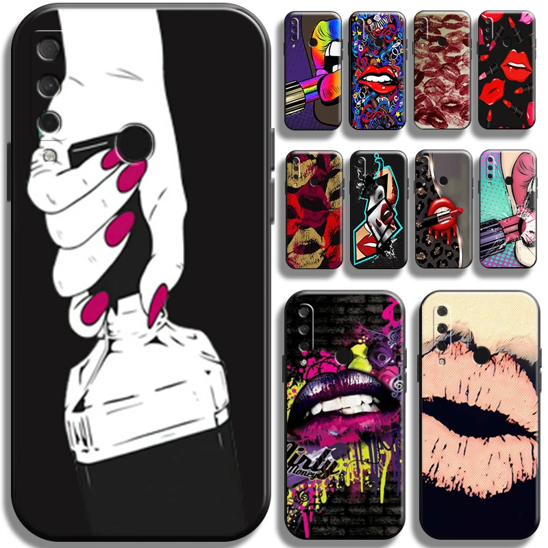 

Sexy Girl Kiss Red Lips Phone Case For Huawei Honor 9X 9X Pro Lite Back Cover Shell TPU Carcasa Funda Soft Cases Liquid Silicon