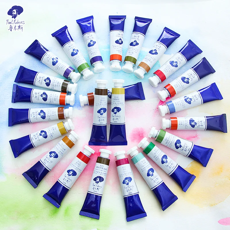 

PAUL RUBENS Artist's Watercolor Paint Tube 18ml Series B Professional Water Color Pigment Art Supplies for Artists