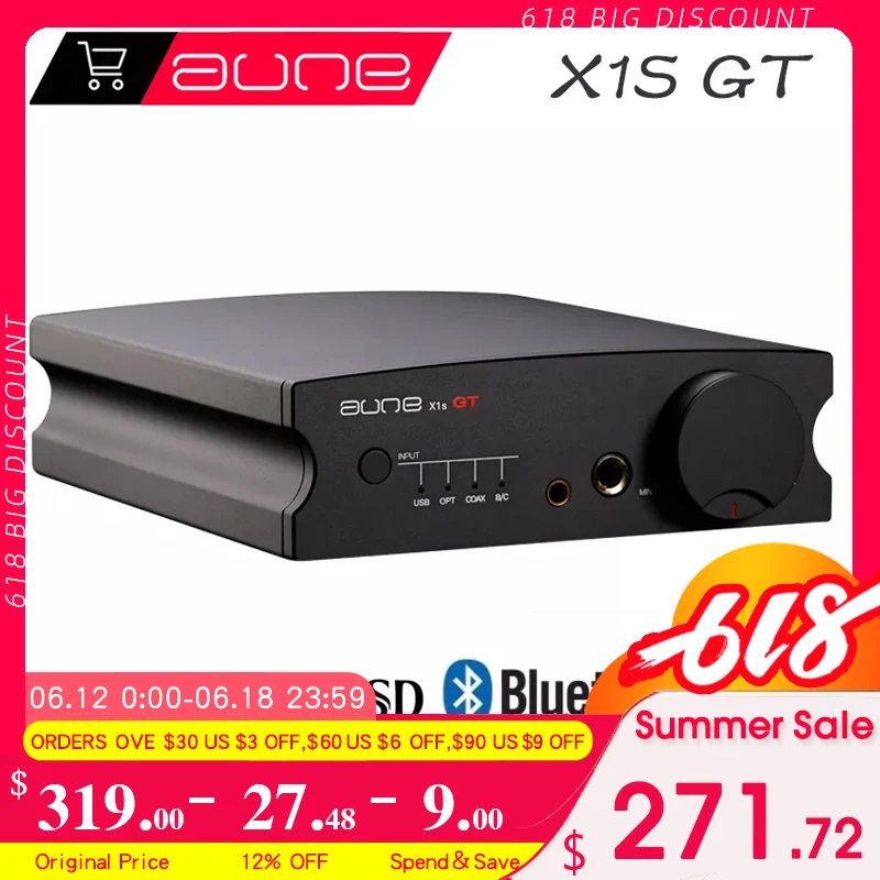 AUNE X1S GT Lossless Digital Audio Decoder DSD Masterband Bluetooth 5.1 Amplifier BT DAC With Headphone Amp Supports 10MHz Clock