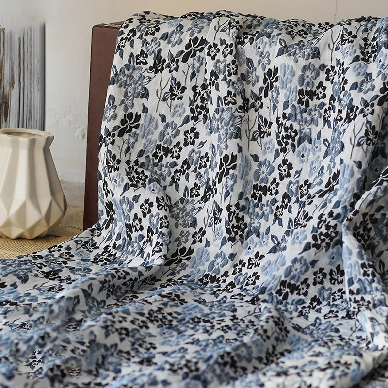 Сине-серое тисненое пузырьковое полотно окрашенная жаккардовая ткань сумочка женское платье сделай сам Ткань для шитья 50 см x 130 см