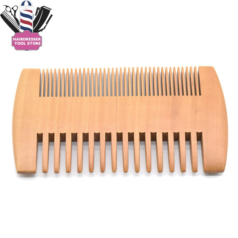 

Natural Wood Beard Combs Anti-Static Double Side Brush Fine and Coarse Teeth Pocket Beard Grooming Comb For Men Beard Care Tools