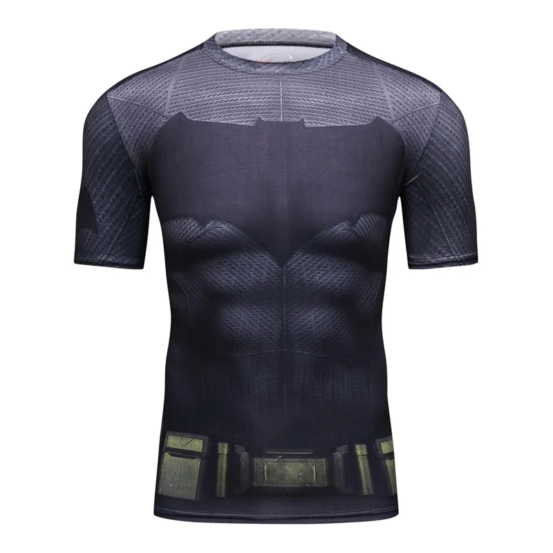 Sports Tights Men Short Sleeve Quick Dry Crossfit T Shirt Gym Fitness Running Workout Exercise Jerseys Rashgard 3D Digital Print
