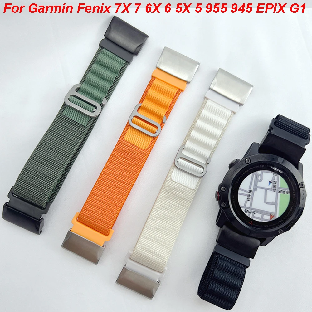 

Ремешок нейлоновый для смарт-часов Garmin Fenix 7X 7 6X 6Pro 5X Plus/945/955/EPIX /Enduro 2/Tactical x 7 Pro, 26/22 мм