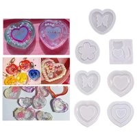 love heart dog paw butterfly bossom cat quicksand shaker keychain epoxy resin mold silicone mould diy casting tools
