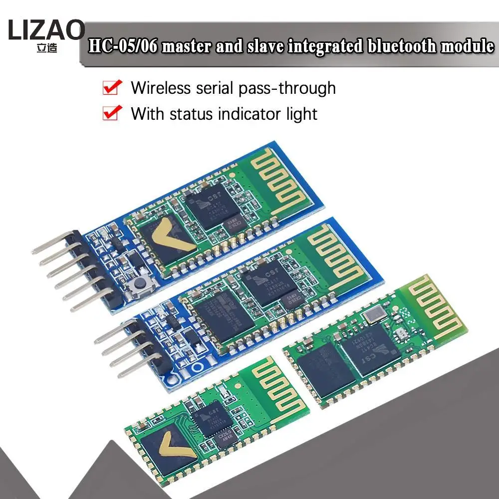 LIZAO HC-05 Master-Slave 4Pin Anti-Reverse Встроенный последовательный модуль Bluetooth беспроводной