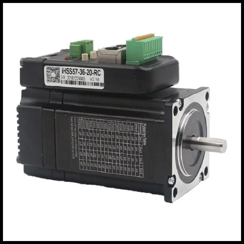 

CNC JMC оригинальный станок с ЧПУ 2-фазный Nema 23 2Nm 4.5A интегрированный CANopen RS485 CANbus-RTU шаговый двигатель IHSS57-36-20-RC