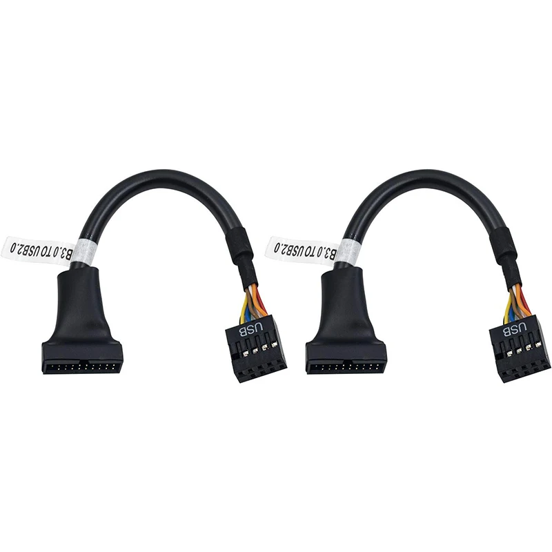 

2 Pcs USB 3.0 Header To USB 2.0,USB 3.0 To USB 2.0 Motherboard Adapter Cable,19 Pin USB3.0 Male To 9 Pin USB2.0 Female