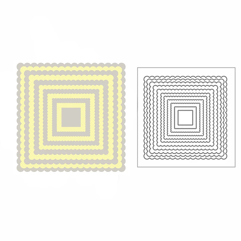 

2021 Новые квадратные Многослойные фоновые металлические Вырубные штампы для скрапбукинга бумажных поделок и изготовления карт тиснение Де...