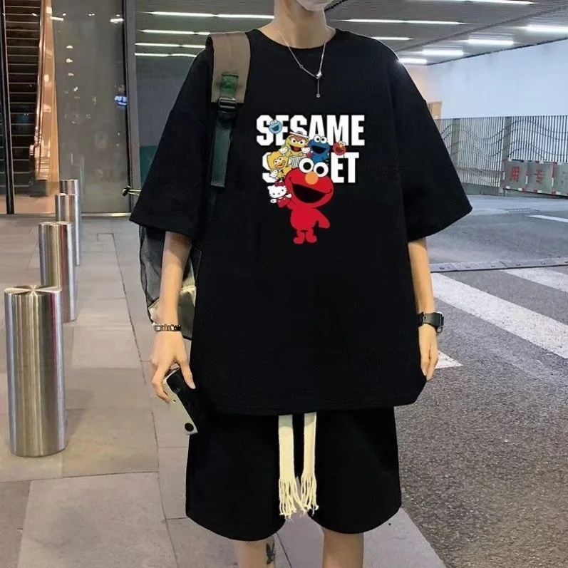 

Harajuku Funny Cartoon Alphabet Graphic Printing Men T-shirts Fashion Streetwear Casual Loose Oversized Short Sleeve Tees