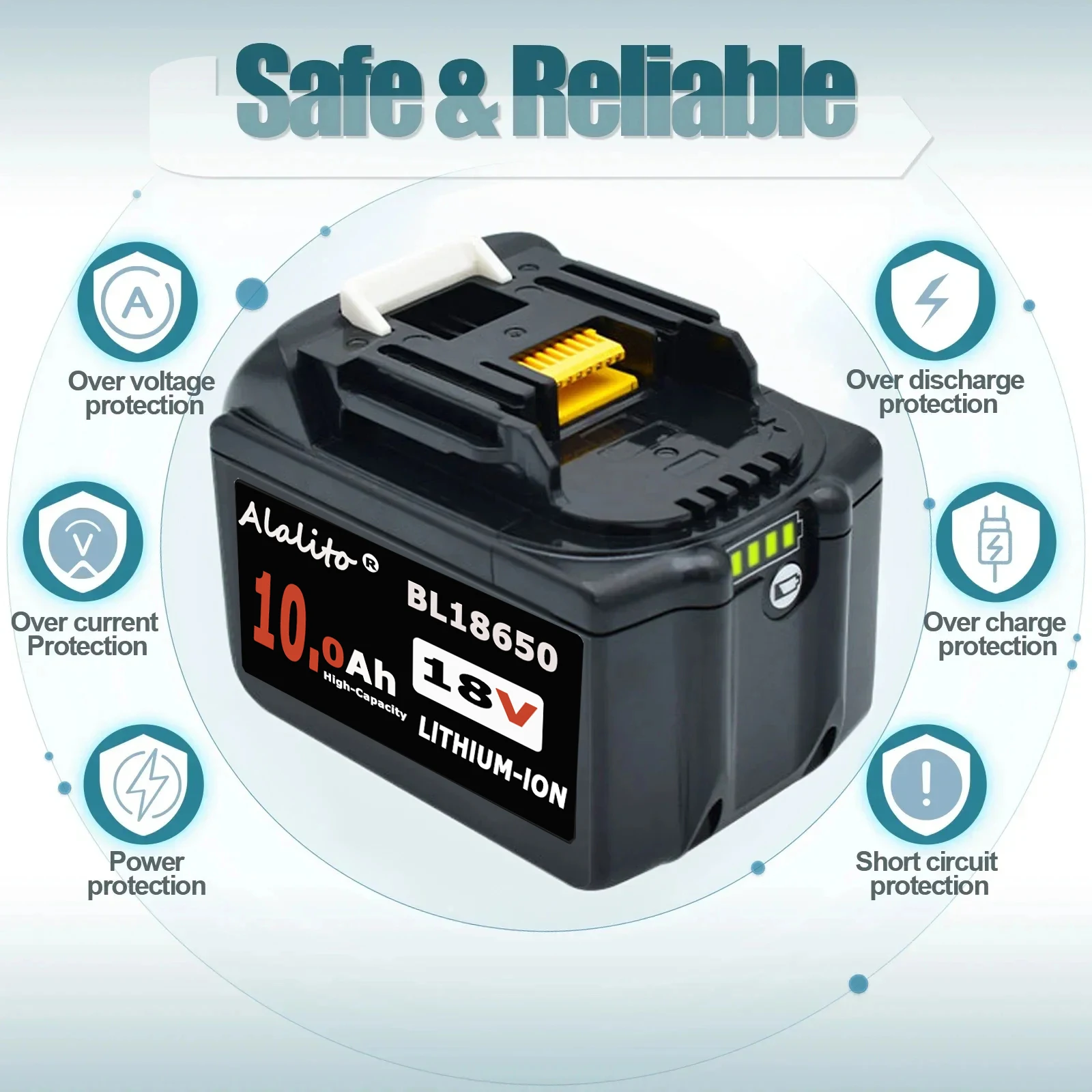 Сменный литий-ионный аккумулятор для Makita BL1830B BL1850B BL1850 BL1840 BL1860 BL1815 10000 мАч