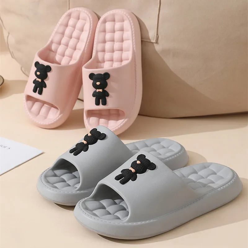 Soft EVA Indoor Sandals Women Men Non-Slip Bathroom Home Flip-Flops Thick Platform Cloud Slippers Summer Beach Shoes