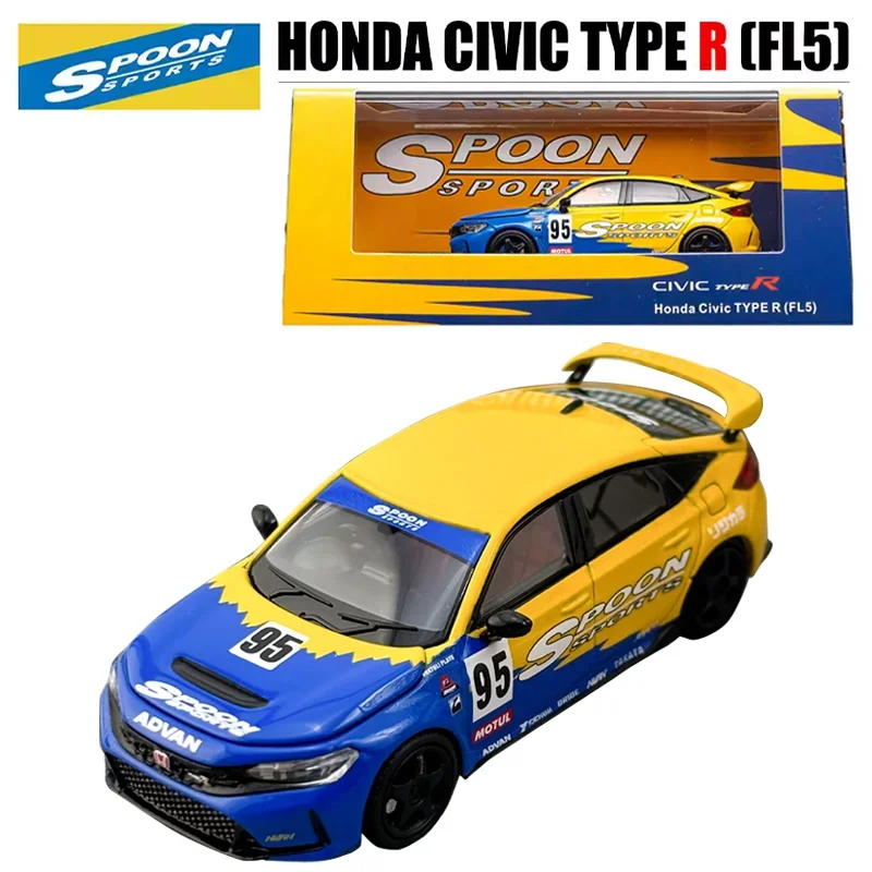 Масштаб MH 1/64 Honda Civic Type R (FL5) SPOON игрушка из сплава моторный автомобиль литая под