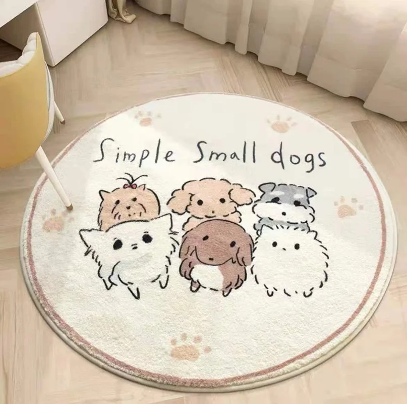 

Круглый мягкий ворсистый коврик из микрофибры, нескользящий напольный коврик для детской комнаты, гостиной, стула, скандинавский нескользя...