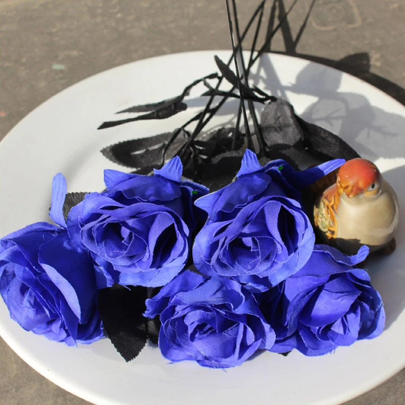 

YOMDID Искусственные розы из шелка, черные, 5 шт.