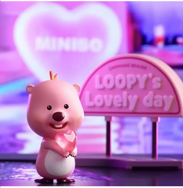 MINISO Loopy персонажи слепая коробка неоновая дорога серия Mystery Box Kawaii модель игрушки