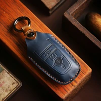 handmade leather car key fob case cover bag protector suit for ford explorer escape focus edge mustang mondeo f150 taurus escort