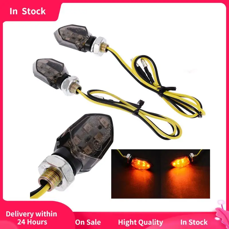 

4pcs Waterproof Mini Motorcycle Turn Signal Light 5led Universal High Brightness No Heat Energy Saving Led Indicator Lamp