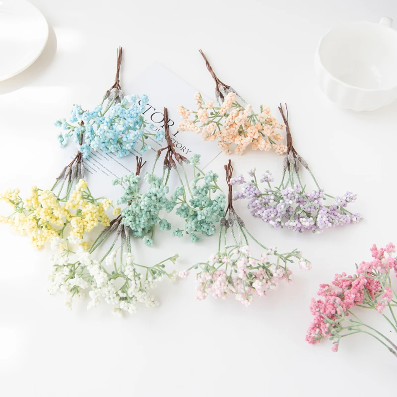 

12PC Wedding Pompons Bridal Headband Material Fake Plant Christmas Diy Gifts Candy Box Home Room Decor Artificial Foam Flowers