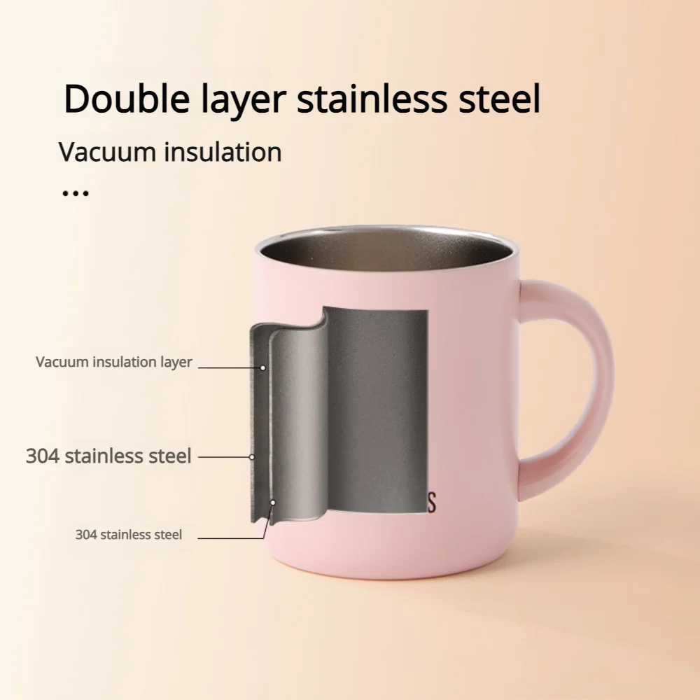 Фото Кружка THERMOS, кружка с ручкой, 450 мл, термос из нержавеющей стали, герметичная кофейная кружка и чашка для молока для офиса, без BPA №4