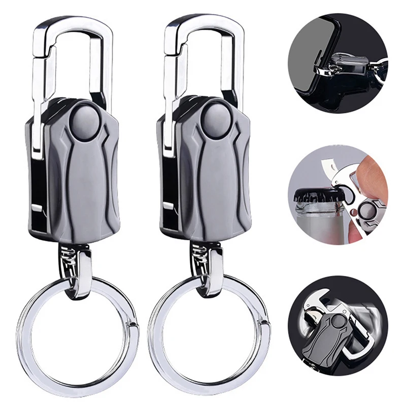 

1pcs Luxury Lanyard Keychain Heavy Duty KeyChain Anti-Anxiety Rotatable Keyring Box Cutter Phone Holer Bottle Opener Keychain