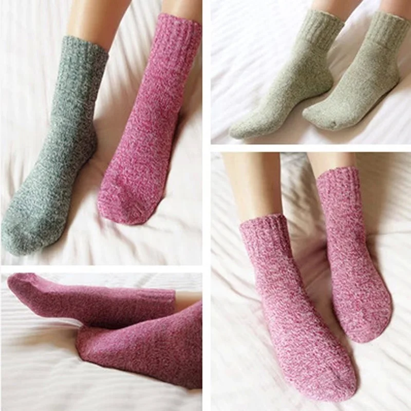 

Autumn Winter Socks Women Cute Socks Thick Warm Woolen Soft Solid Color Casual Harajuku Socks Calcetines Mujer Skarpetki