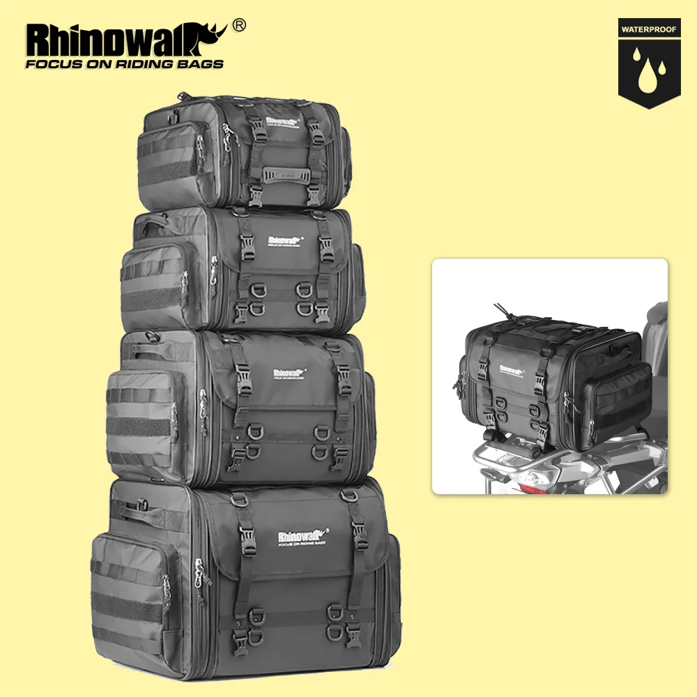 Дорожная сумка для багажа мотоцикла Rhinowalk водонепроницаемая 19–80 л расширяемая