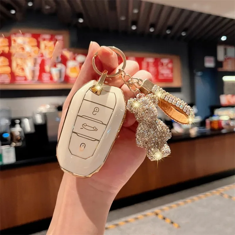 

New TPU Car Remote Key Case Cover Shell For Peugeot 308 408 508 2008 3008 4008 5008 Citroen C4L C4 C6 C3-XR Picasso DS3 DS4 DS5