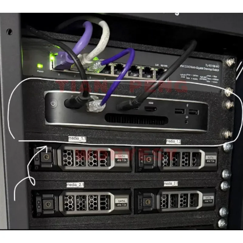 Фото Специально разработанный WYORESY лоток 1U для Mac Mini подходит для 10-дюймовой стойки и стандартных размеров установки в хосте. №3