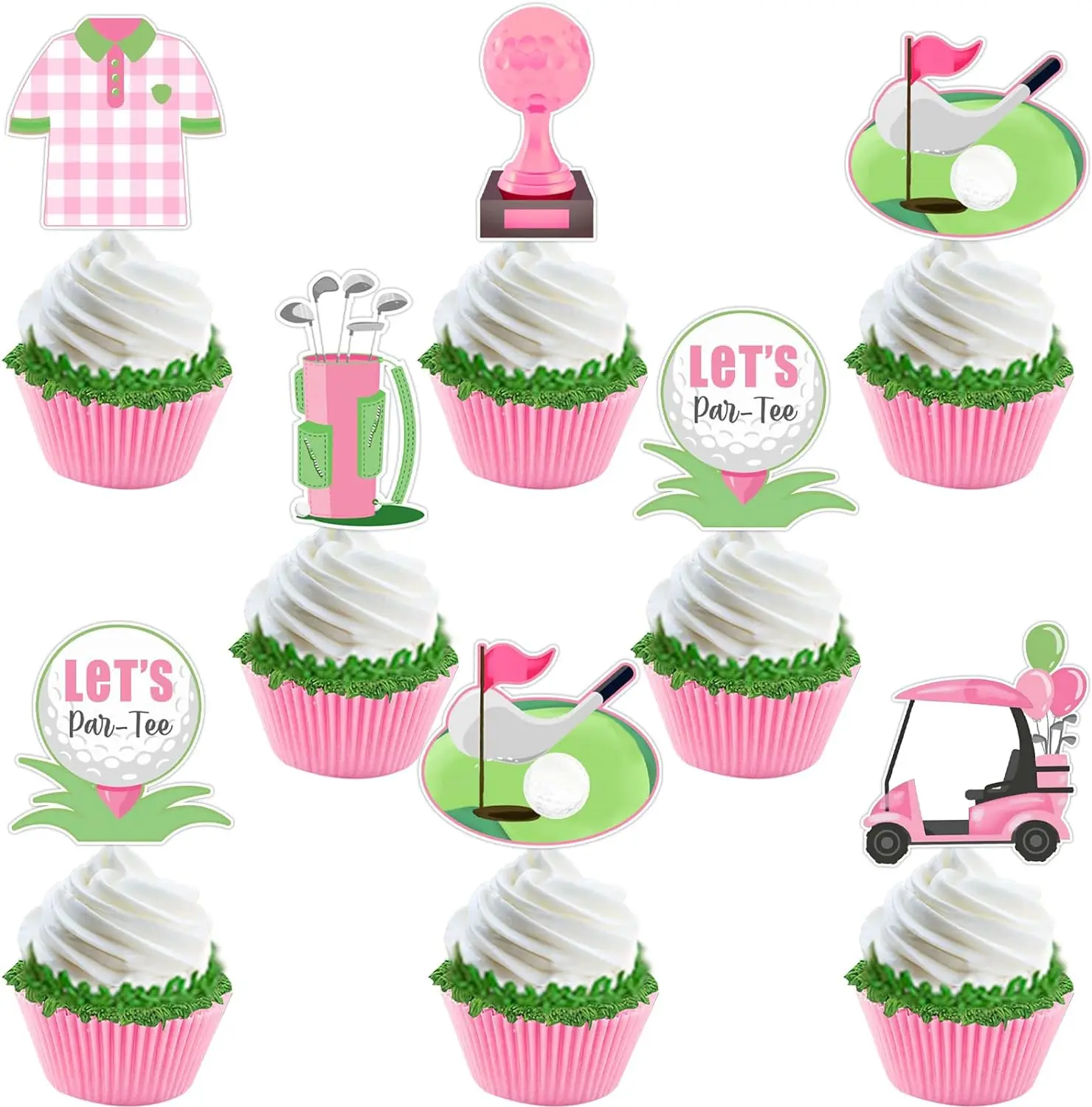 Розовые топперы для игры в гольф футболка гольфа Клубная украшение вечеринки