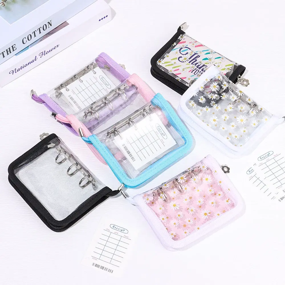 File Folder Diary Book Zipper Daisy Flower 3-hole Loose-leaf