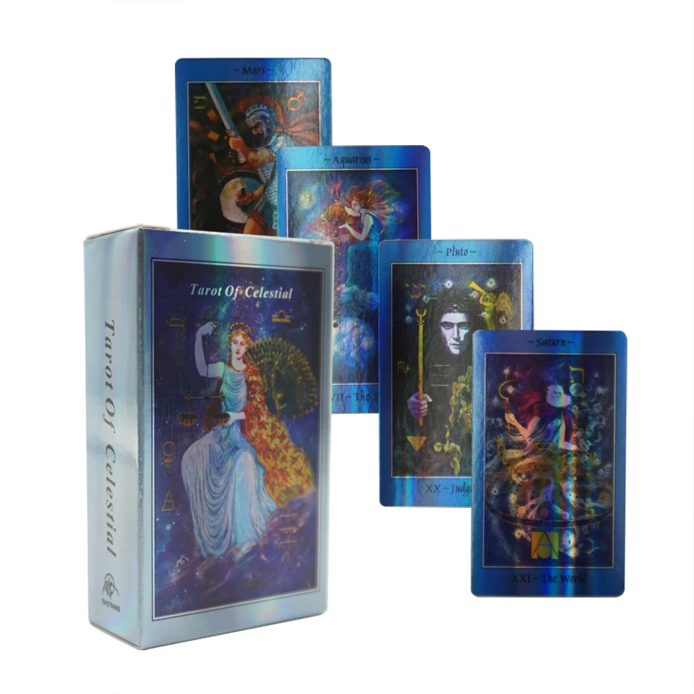 

Shining Holographic Tarot Cards Deck with PDF Guidebook for Beginners Guidance Divination Deck Board Games Witchcraft Astrology