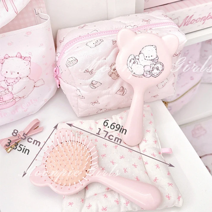 

Compact Cat Printed Comb Cute Massage Artifact Girl Hairdressing Fluffy Styling Air Cushion Comb Home Decoration Ornament