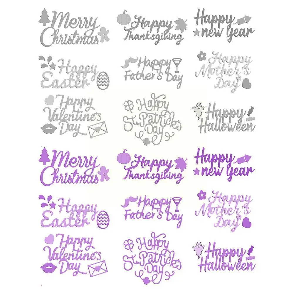 

Word Metal Cutting Dies For Diy Scrapbooking Die Cut New 2023 Paper Card Making Craft Embossing Photo Happy Birthday U4S5