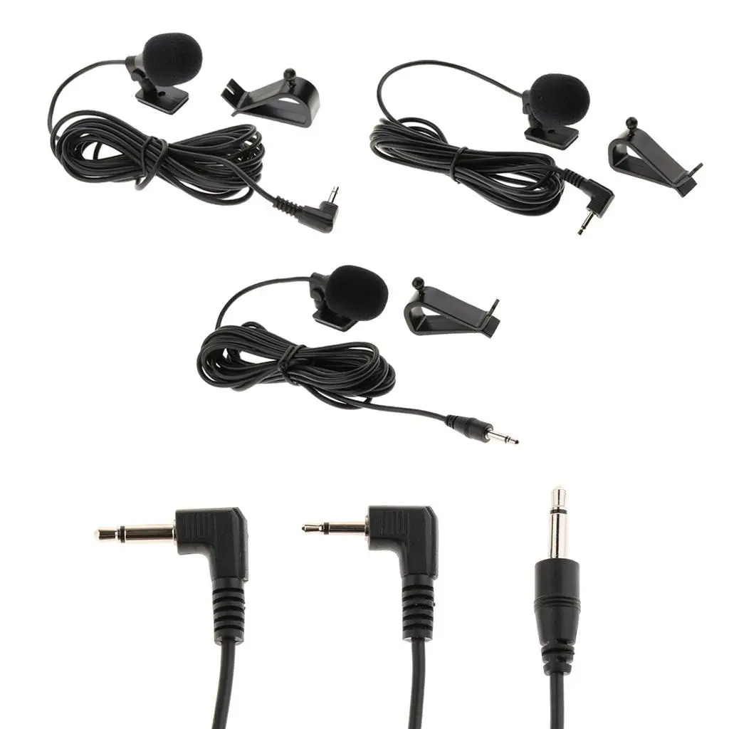 

Всенаправленный микрофон, конденсаторный, для автомобиля, 5 мм 2,5 м, радио, GPS, DVD