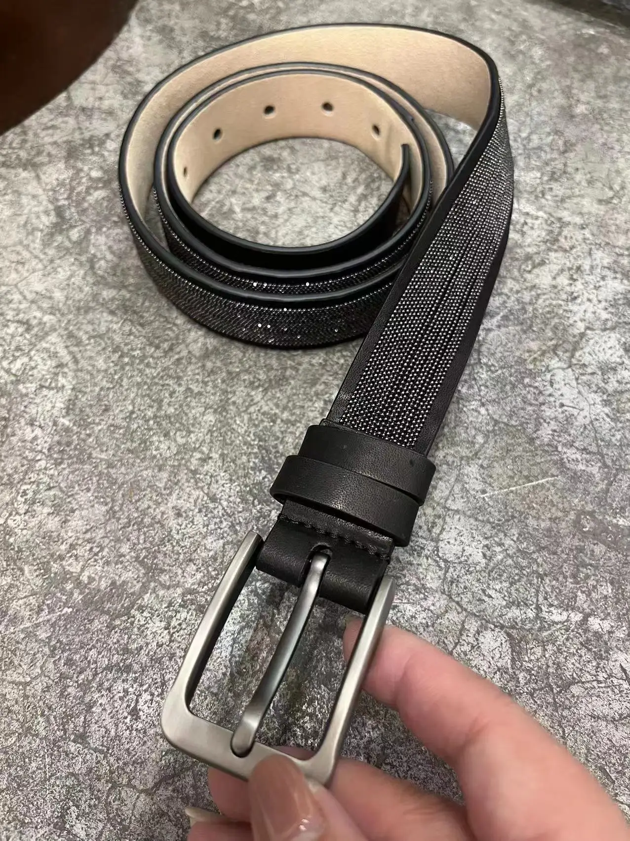 

Genuine Leather Beaded Belt