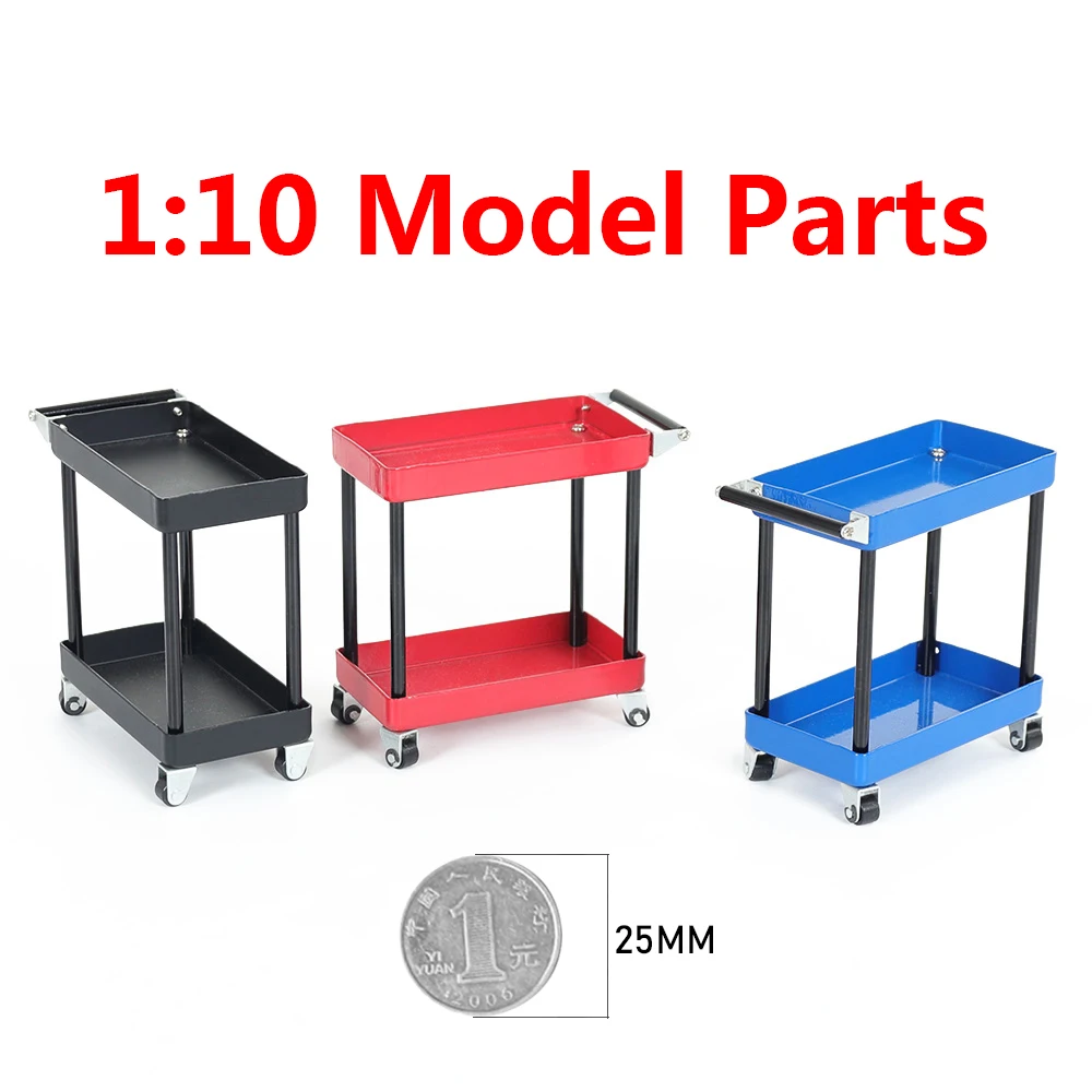 

RC 1/10 Proportion Garage Series Metal 2 layer Oil Service Cart Trolley for 1:10 RC Crawler Car TRX-4 Axial SCX10 D90