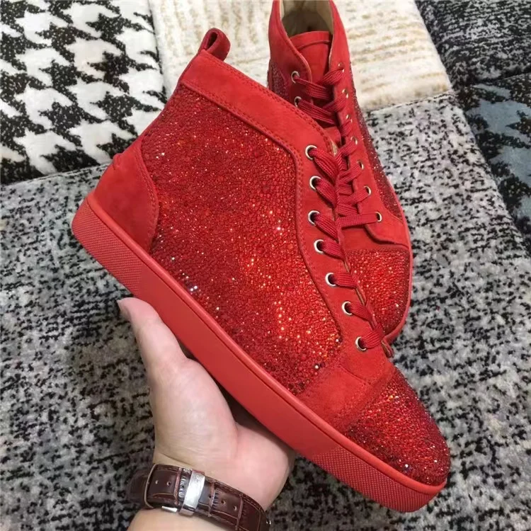 

NEW Luxury shoes, men's shoes, leather shoes, red-soled shoes, high-top men's shoes, casual shoes, printed shoes,diamond shoes
