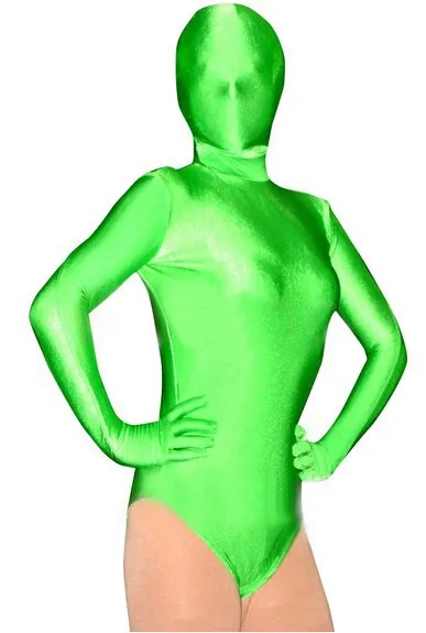 

(C001) Green Shiny Lycra Spandex Sexy Tights Unisex Fetish Zentai Leotard Catsuit Women Men