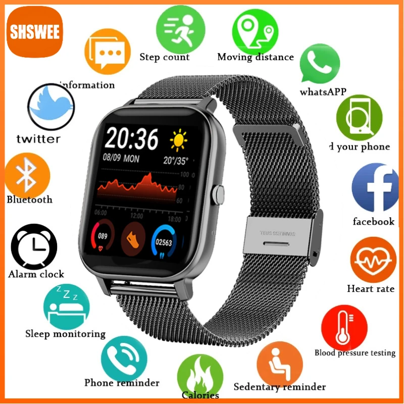 

Smart Watch Men Women Bluetooth Call Smartwatch Heart Rate Fitness Tracker IP67 Waterproof Watches for Xiaomi Huawei Android IOS