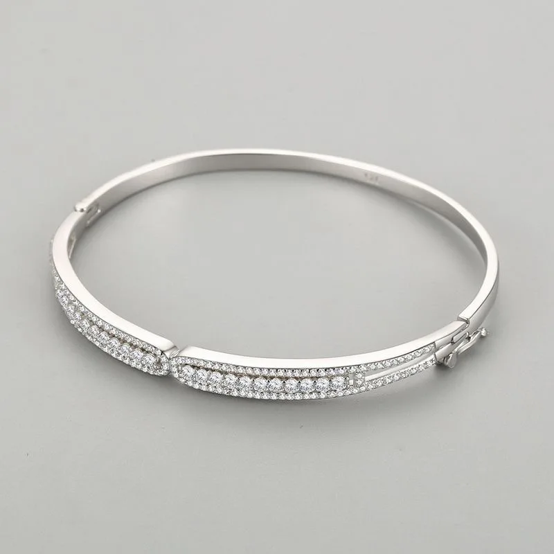 Модный милый браслет из настоящего чистого серебра 925 пробы ювелирные изделия с