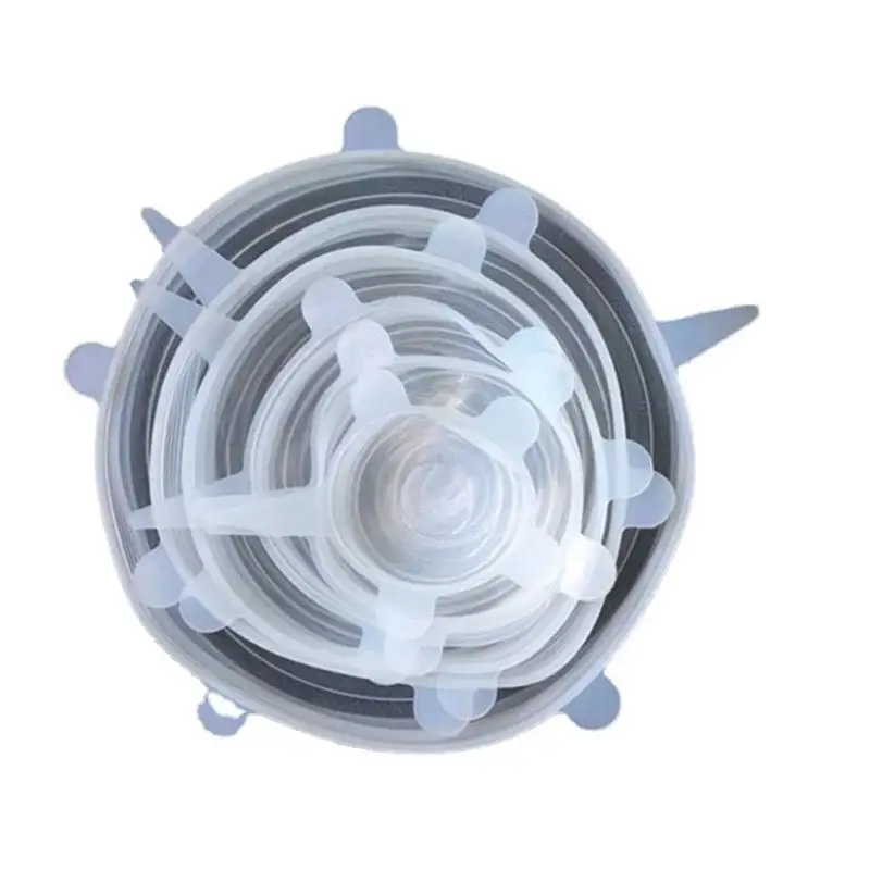 

Силиконовый набор из шести крышек, растягивающиеся, серые