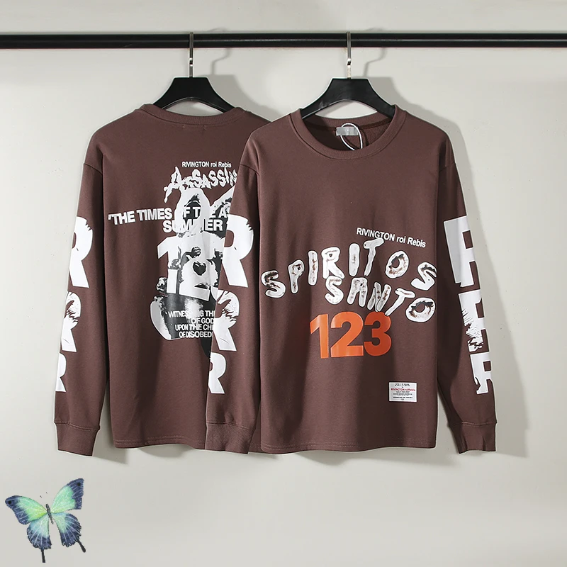 

Граффити RRR123, футболка с длинным рукавом, хаки, коричневый, для мужчин и женщин, Повседневная футболка