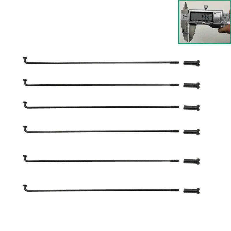 5 шт./партия, велосипедные штифты, 14 г, диаметр 2,0 мм, черного цвета, длиной 60-310 мм