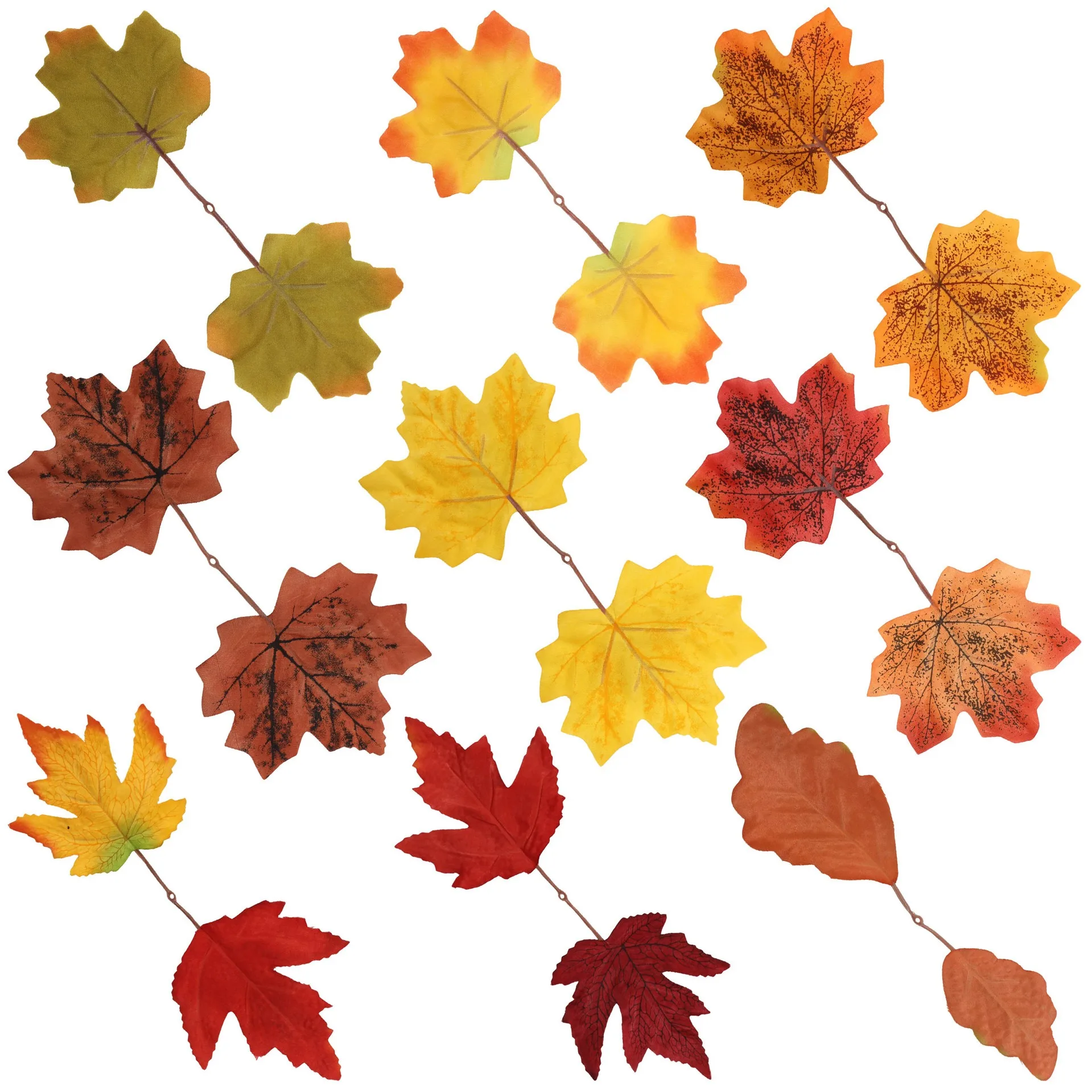 

50PCS/Pack Artificial Leaves Fake Flowers Simulation Maple Leaf Home Decoration Wall Wedding Garden Balcony As Shooting Props